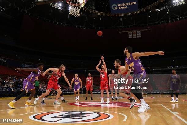 Damian Martin of the Wildcats sfrt during game three of the NBL Grand Final series between the Sydney Kings and Perth Wildcats at Qudos Bank Arena on...