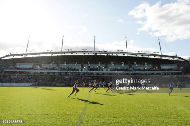 General view during the round seven Super Rugby match between the Brumbies and the Waratahs at GIO Stadium on March 15, 2020 in Canberra, Australia.