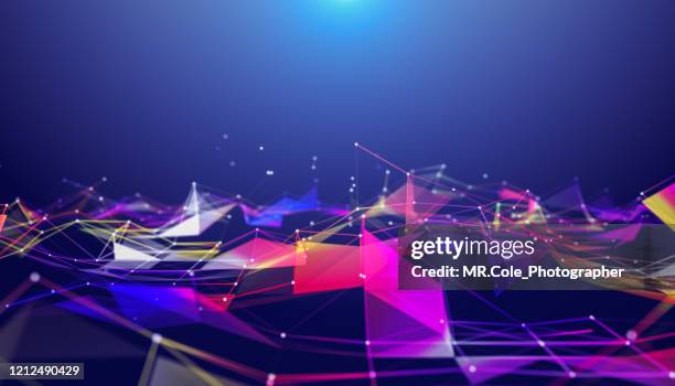 illustration geometric abstract background with connected line and dots,futuristic digital background for business science and technology - joining the dots stock-fotos und bilder