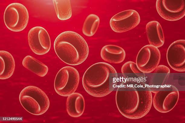 3d rendering microscopic illustration of red blood cell background - anemia bildbanksfoton och bilder