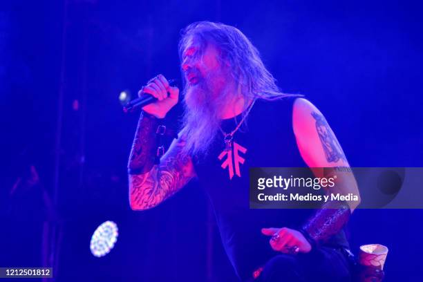 Johan Hegg of Amon Amarth performs on stage during first day of Hell And Heaven 2020 on March 14, 2020 in Toluca, Mexico.