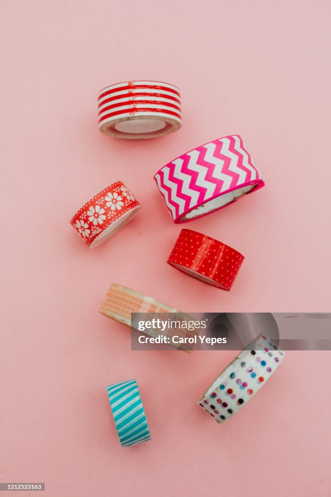 Colorful washi tape rolls