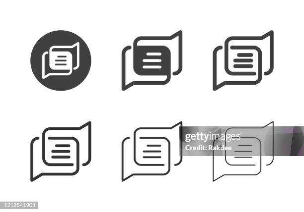 online discuss icons - multi series - typing stock illustrations