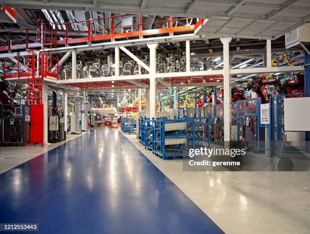modern factory - factory wide angle stock pictures, royalty-free photos & images