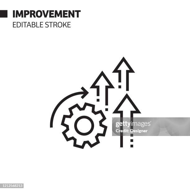 ilustrações, clipart, desenhos animados e ícones de ícone da linha de melhoria, delinear ilustração do símbolo vetorial. pixel perfeito, curso editável. - improvement