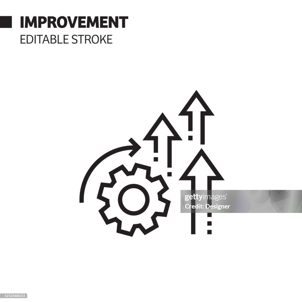 Improvement Line Icon, Outline Vector Symbol Illustration. Pixel Perfect, Editable Stroke.