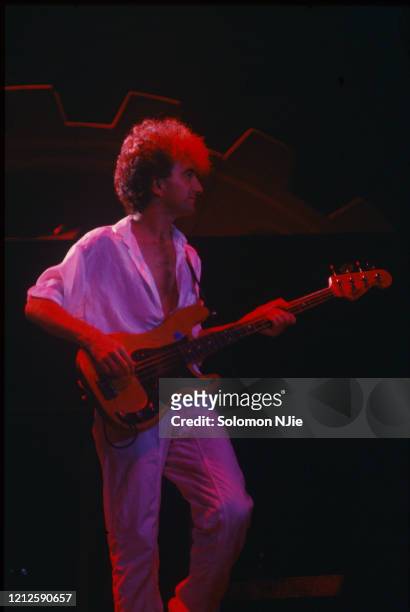 John Deacon, Queen, The Works Tour, 7 September 1984 Wembley Arena.