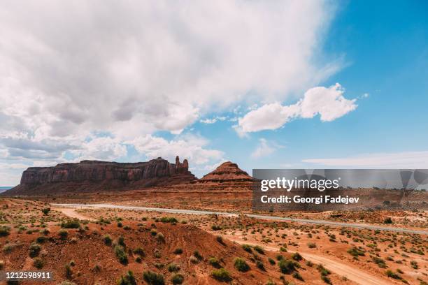 landscape of monument valley, arizona, west usa . picture from road. - west indian culture - fotografias e filmes do acervo