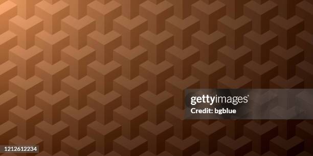 abstract brown background - geometric texture - chocolate cube stock illustrations