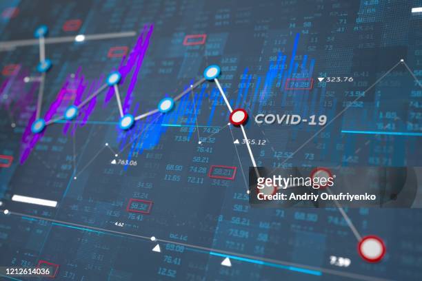 stock exchange graph - economia foto e immagini stock