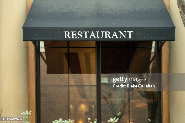restaurant sign on exterior - vintage restaurant ストックフォトと画像