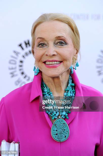 Actress Anne Jeffreys arrives at The Paley Center For Media's Reception For "Debbie Reynolds: The Exhibit" on August 16, 2011 in Beverly Hills,...