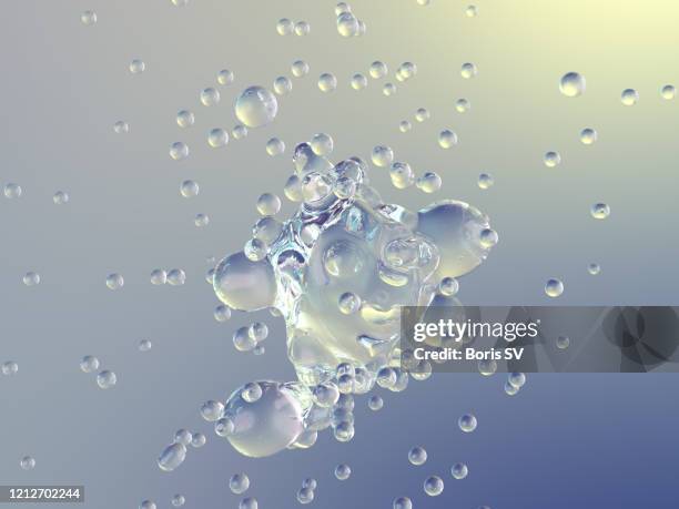 water drops in weightlessness - origins imagens e fotografias de stock