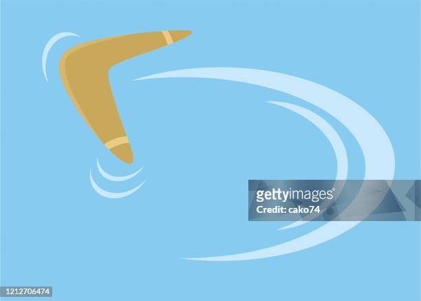 illustrazioni stock, clip art, cartoni animati e icone di tendenza di illustrazione vettoriale boomerang - boomerang