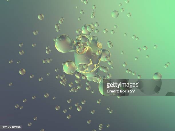 water drops in weightlessness - balls deep stockfoto's en -beelden