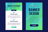 Newsletter, email design template, and vertical banner design template.