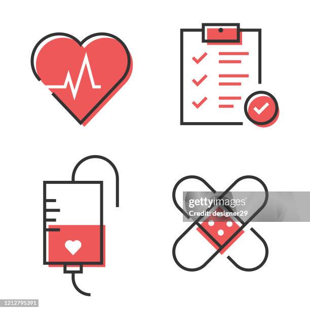 medical icon set vector design. health care concept on white background. - check list white background stock illustrations