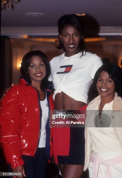 Diedra "DJ Spinderella" Roper of the Rap group Salt 'N Pepa appears in a photo with Nia Long and Lisa Leslie taken backstage at the Vibe Magazine...