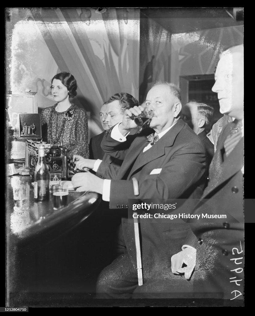 Patrons During The Repeal Of Prohibition At The Palmer House Bar