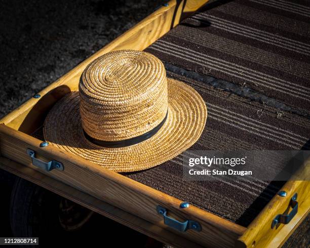 pennsylvania amish spring mud sales-2 - amish straw hat stock pictures, royalty-free photos & images