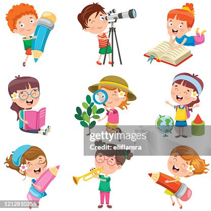 Regular Activity Cartoon Cartoon Characters Doing Various Activities High-Res Vector Graphic ...