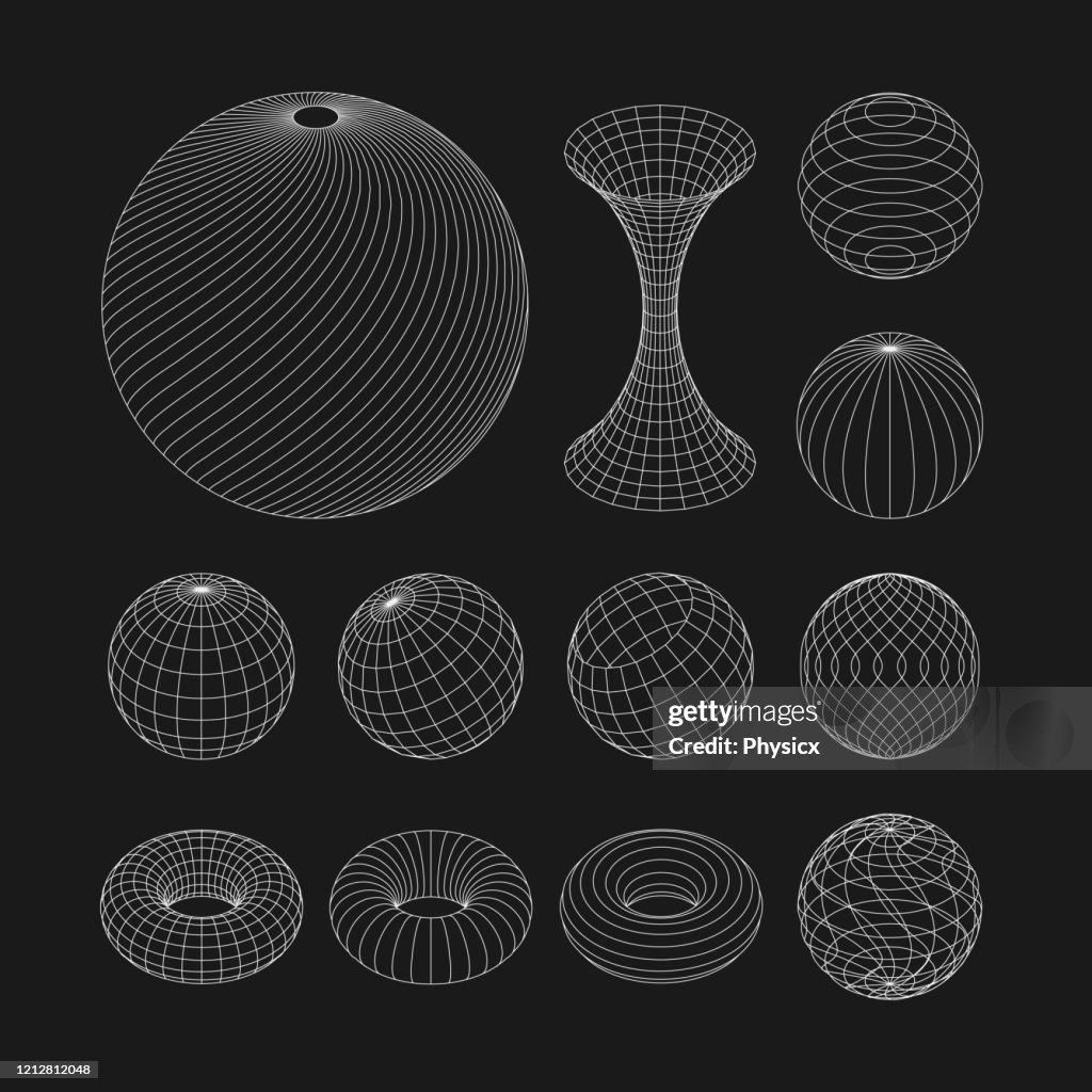 Stream Line Sphere Spiral Circular Rotating Lines Wireframe Sphere Objects Network Line ...