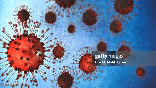 covid-19 coronavirus cells microscopic view - virus zika stock pictures, royalty-free photos & images