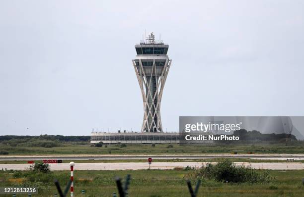 The control tower of Barcelona airport, on 12th May 2020.