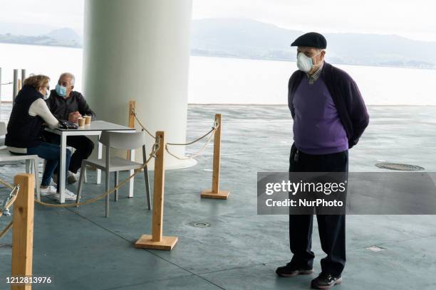 Two people drinking coffee on a terrace of a bar in Santander, Spain, on May 12 which with the arrival of phase 1 of de-escalation, can already open...