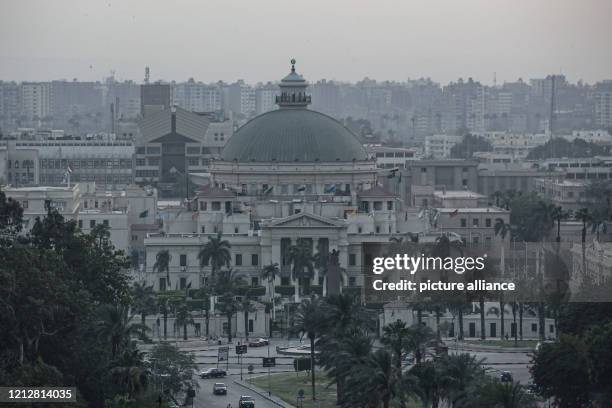 May 2020, Egypt, Giza: A general view of Cairo University. The University is now closed as part of the measures taken by the Egyptian government to...