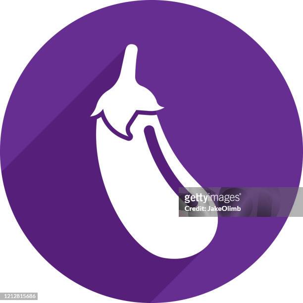 eggplant icon silhouette - aubergine emoji stock illustrations