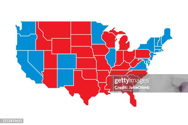 ilustrações de stock, clip art, desenhos animados e ícones de usa map flat - fronteira estatal dos eua