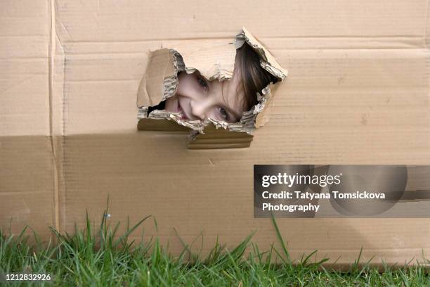 Hiding In Box Child Hiding In Box Photos and Premium High Res Pictures - Getty Images