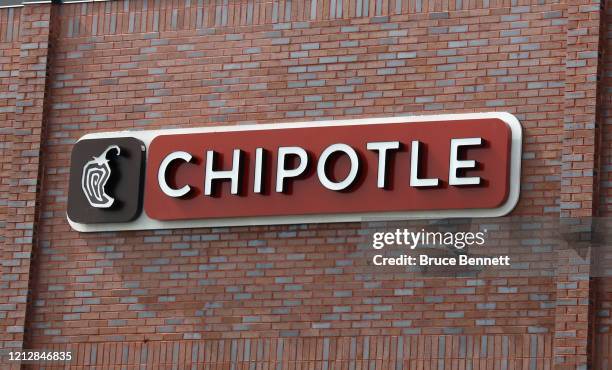 An image of the sign for Chipotle as photographed on March 16, 2020 in Wantagh, New York.