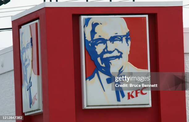 An image of the sign for Kentucky Fried Chicken as photographed on March 16, 2020 in Wantagh, New York.