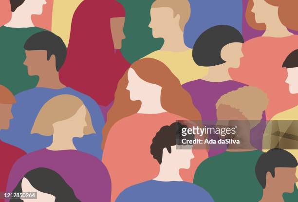 illustrazioni stock, clip art, cartoni animati e icone di tendenza di le persone lgbtqi indossano abiti color arcobaleno - insieme