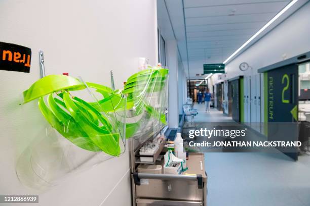 Picture taken on May 13, 2020 shows the Intensive Care Unit at Danderyd Hospital near Stockholm during the coronavirus COVID-19 pandemic.