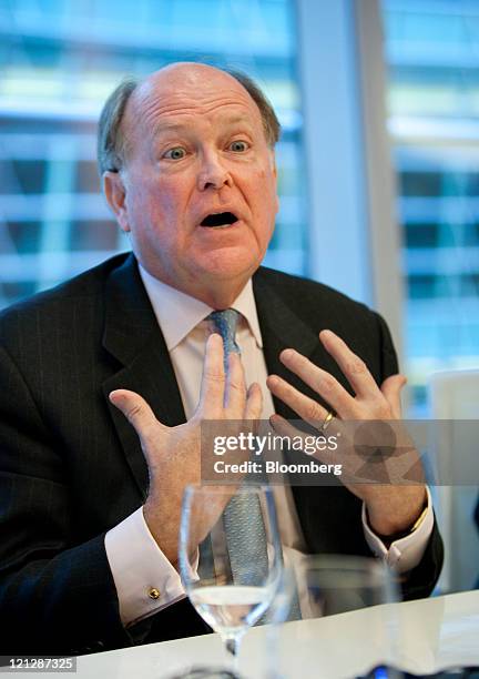 Charles Plosser, president and chief executive officer of the Federal Reserve Bank of Philadelphia, speaks during an interview in New York, U.S., on...