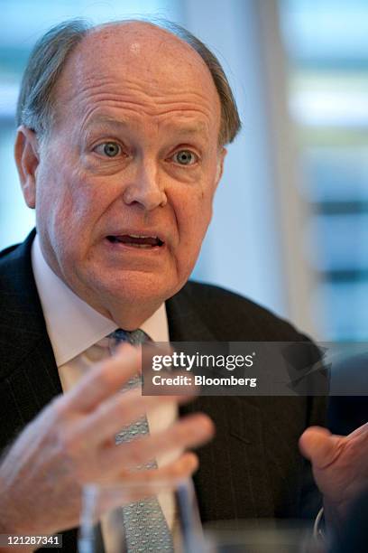 Charles Plosser, president and chief executive officer of the Federal Reserve Bank of Philadelphia, speaks during an interview in New York, U.S., on...
