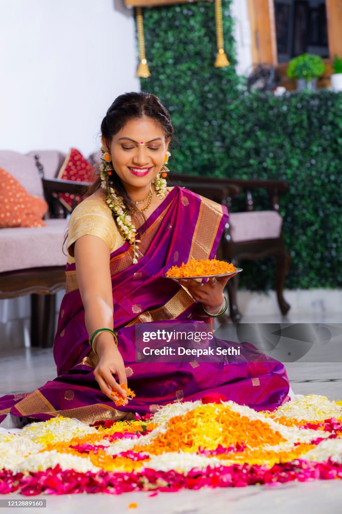 South Indian Woman with classic look stock photo