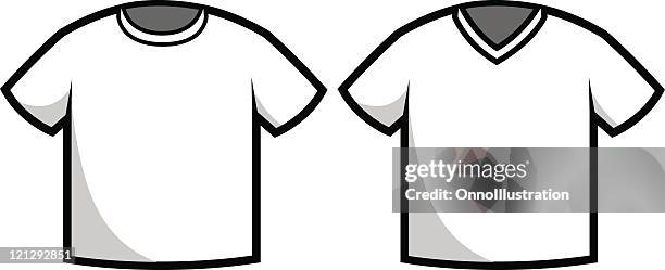 blank t-shirts - v neck stock illustrations