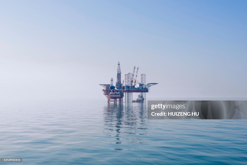 Offshore oil rig in east China sea