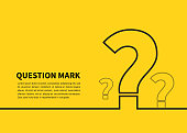 Question mark icon on yellow background. FAQ sign. Vector illustration
