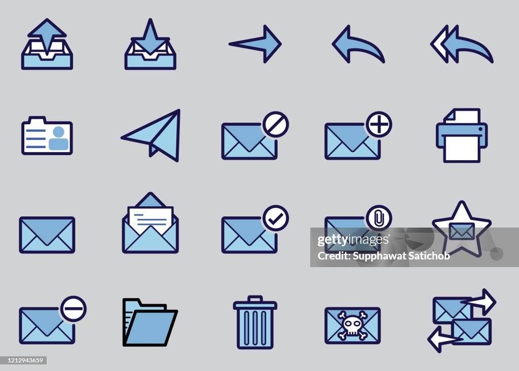 Conjunto de iconos de correo