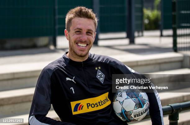 Patrick Herrmann is seen during a training session of Borussia Moenchengladbach at Borussia-Park on May 14, 2020 in Moenchengladbach, Germany.