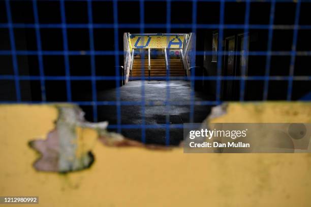 General view of Torquay United's stadium as the scheduled match between Torquay United and Notts County was postponed due to the Coronavirus at...