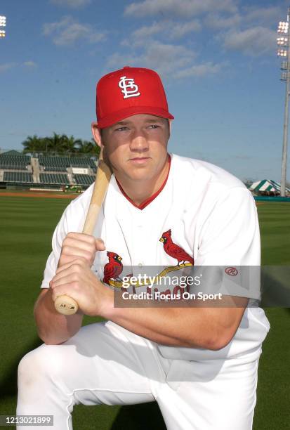 Scott Rolen of the St. Louis Cardinals poses for this portrait during Major League Baseball spring training February 24, 2003 at Roger Dean Stadium...
