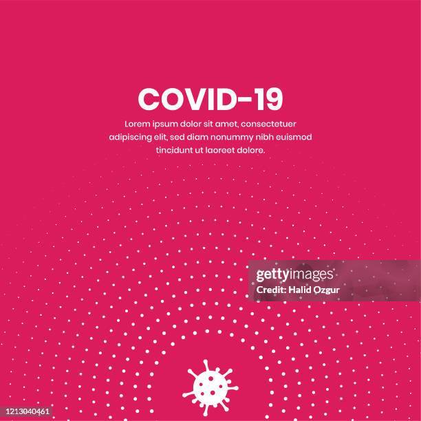 abstract dots geometric bacground covid spread flat vector - coronavirus infographic stock illustrations