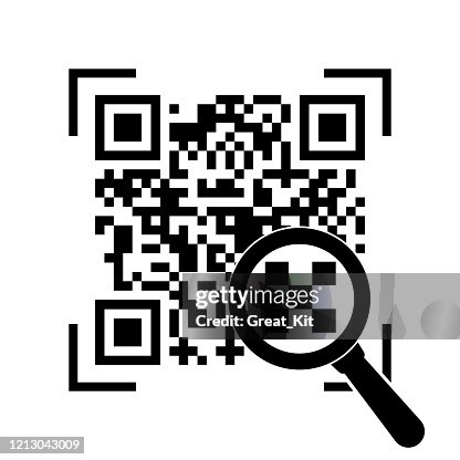 Sample Qr Code Ready To Scan Checking Qr Code With A Magnifier High-Res ...