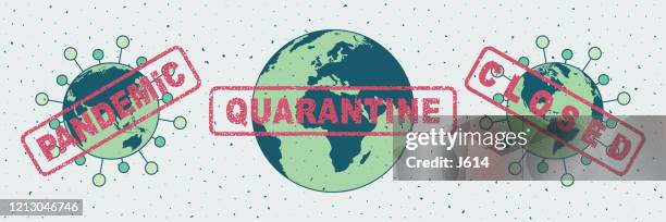 world under quarantine - microscopic texture stock illustrations